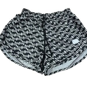 Nike Black and White Patterned Dri Fit‎ Shorts SZ:M
